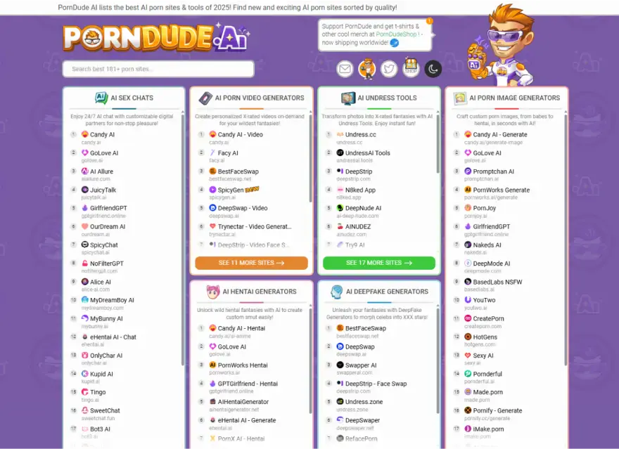 PornDude AI - Best AI Porn Sites & AI Porn Tools List of 2025!